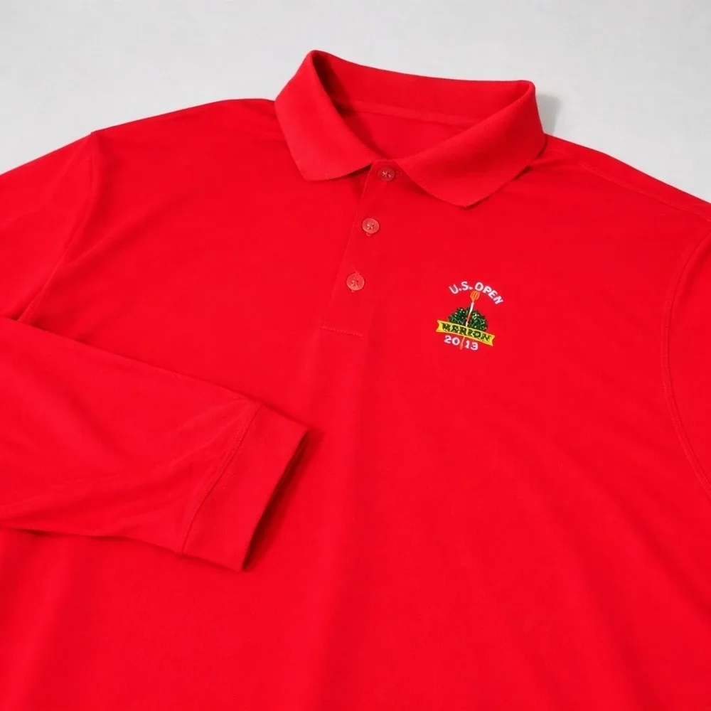 Nike Golf‎ Shirt Men Tour Performance US Open Red 2XL